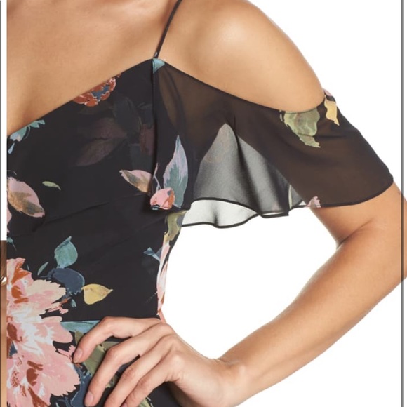 Jenny Yoo Mila Vintage Black Floral Dress - Picture 4 of 9